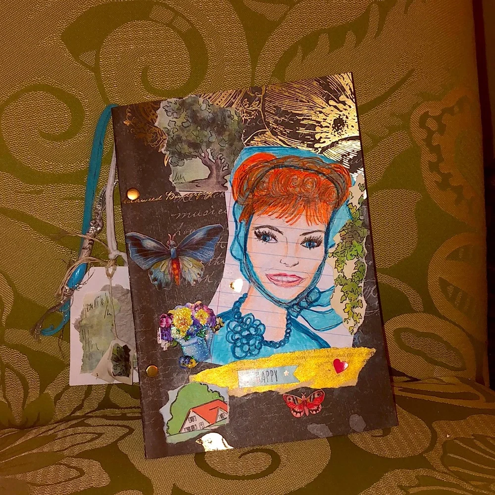 NWT of a kind handmade happy friendship&fashion art journal notebook 📓🦋💕